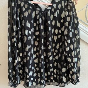Talbots Black Top with Silver Accents